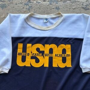 Vintage Artex USNA United States Naval Academy Jersey Shirt Navy White XL USA